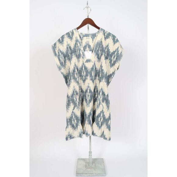 NWT BOTEH Neith Ikat Tunic Blue Size Small Cotton Beach Coverup‎ Resort - Picture 6 of 12
